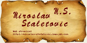 Miroslav Staletović vizit kartica